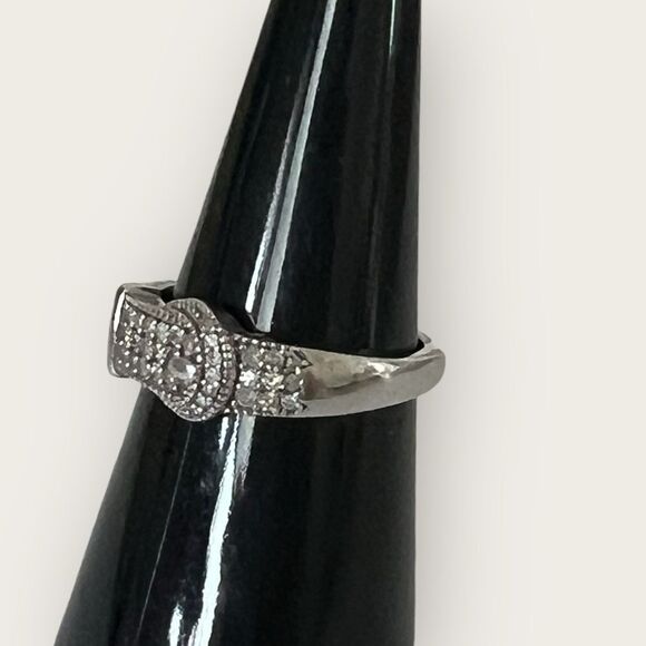 Genuine Diamonds buckle ring size 7 - Picture 5 of 9